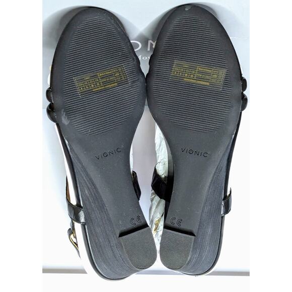 Vionic Black Strappy Wedge Sandals - Picture 5 of 6